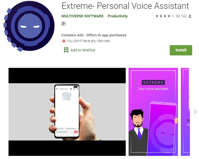 aplikasi extreme personal voice assistant