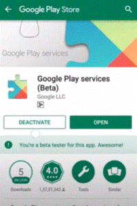 aktifkan google play services melalui playstore